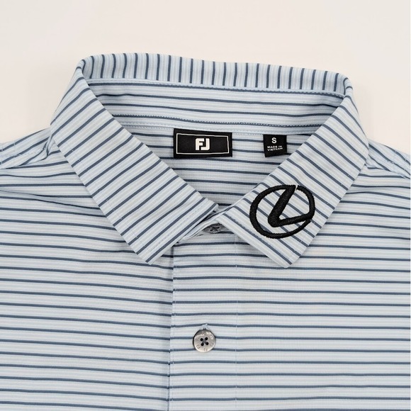 FootJoy Tour Issue Polo Mens‎ Small Blue Striped Performance - Picture 4 of 9